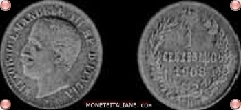 1 centesimo di lire Vittorio Emanuele