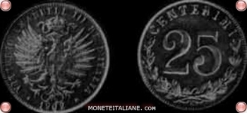 25 centesimi di lire Vittorio Emanuele